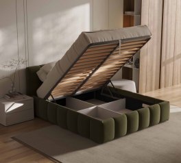 Мягкая кровать 1.6х2.0 подъёмная с каркасом Тони