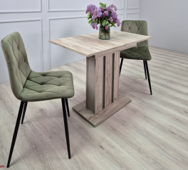 Стіл обідній POLAR D/G Інтарсіо Дуб крафт сірий / Глиняний сірий Розкладний 100/135 см 