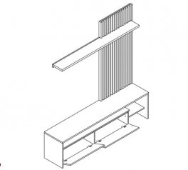 Стенка Нео 2 Дуб ливорно / Бетон темный