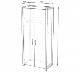 Шкаф 2Д LOFT Дуб Сонома / Чёрный матовый MebliRoMax