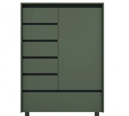 Комод REG1D5S1K 2-дверний з 5 шухлядами Лаундж Зелений димчастий / Чорний