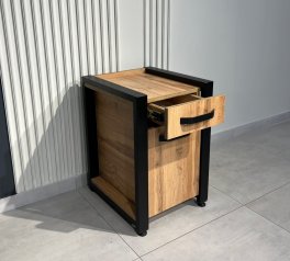 Тумба LOFT приставна Дуб Сонома / Чорний мат MebliRoMax