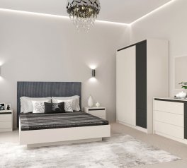 Спальня Monako/Монако Гербор №3 с кроватью 160 и шкафом 3D2S