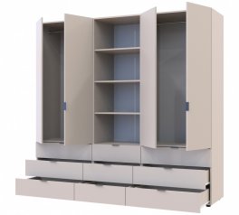 Шкаф для одежды Дорос Гелар кашемир 4-х дверный с пеналом 215 см