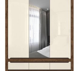 Шкаф с зеркалом SZF2D1M3S BRW Poland Ruso 3 дверный перламутр глянец 179 см