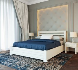 Ліжко дерев'яне Лев Лорд з підйомним механізмом і нішею для білизни масив Бук Білий