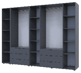 Шкаф Дорос Гелар графит с Этажеркой 6 дверной 270,7 см