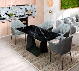 Стол Edmund (160-240 см) Marquina Black Matt