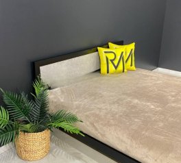 Кровать LOFT 180×200 Дуб Сонома / Чёрный мат MebliRoMax