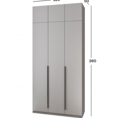 Шкаф Mebelstar Оскар трехдверный с антресолью и ящиками Серая мышка 120 см