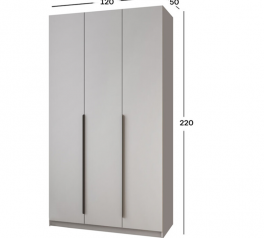 Шкаф Mebelstar Оскар трехдверный с ящиками Серая мышка 120 см