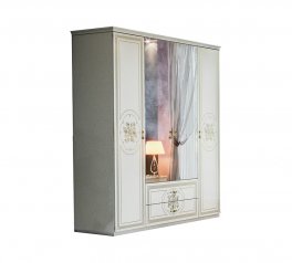 Шкаф 4Д с зеркалом Світ Меблів Жасмин 3 дверный белый 188 см