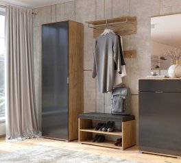 Модульная прихожая Миромарк Луна Дуб крафт / Мат лава