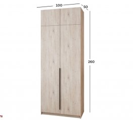 Шкаф Mebelstar Оскар двухдверный с антресолью Аляска серая 100 см