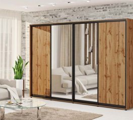 Шкаф-купе с зеркалом Комфорт мебель худмат 4 дверный 400 см