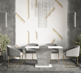 Стіл Cosmo/Космо Інтарсіо Біла Аляска/Індастріал Розкладний 110/145 см