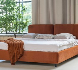 Ліжко двоспальне м'яке Woodsoft Elim / Елім з підйомним механізмом та нішею для білизни