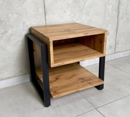 Тумба прикроватная LOFT Line Дуб сонома / Чёрный мат MebliRoMax