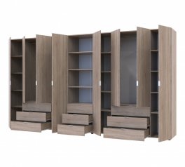 Шкаф для одежды Дорос Гелар дуб сонома 8 дверной с пеналом 370 см
