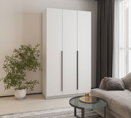 Шкаф Mebelstar Оскар трехдверный с ящиками Белый снег 120 см