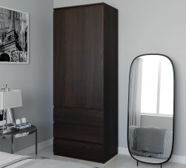 Шкаф Морели Т210 2 дверный венге темный с полками 80 см