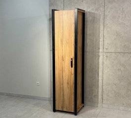 Пенал LOFT полиці Дуб Сонома / Чорний мат MebliRoMax