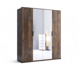 Шкаф 4дв с зеркалом Миромарк Квадро 4 дверный дуб барокко 183 см