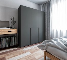 Шкаф Морели ST0027 3 дерный антрацит 180 см