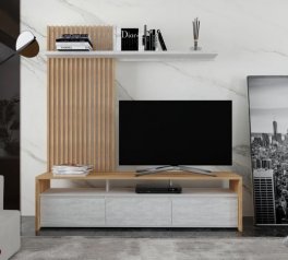 Стенка Нео Дуб крафт золотой / Бетон стайл