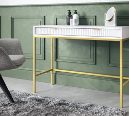 Стіл туалетний Білий/Золоті ніжки T104 Nova