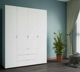 Шкаф 4Д Гелар Дорос 4 дверный белый 155 см