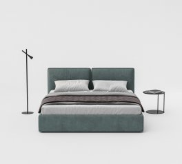 Ліжко м'яке двоспальне Woodsoft Alba 2 / Альба 2 з підйомним механізмом та нішею для білизни