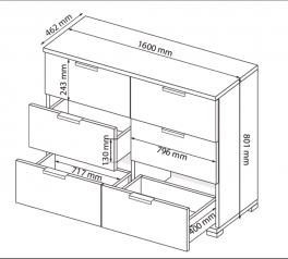 Комод 6шх Асті