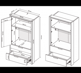 Шафа Міромарк 2дв 2шх без дзеркал Асті 2 дверна дуб 95 см