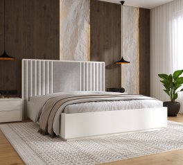 Кровать деревянная DrevKO Арина 2 с подьемным механизмом и нишей для белья Массив Бук