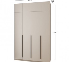 Шкаф Mebelstar Оскар четырехдверный с антресолью Кашемир 160 см