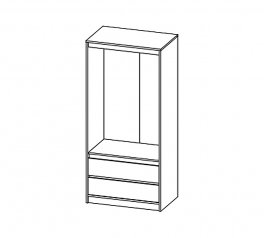 Шкаф 2Д2Ш Сокме Бум 2 дверный серый шифер