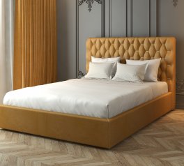 Ліжко м'яке двоспальне Лев Анталія з підйомним механізмом та нішею для білизни