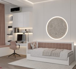 Кровать детская Щит бука Лев Милвоки с подьемным механизмом