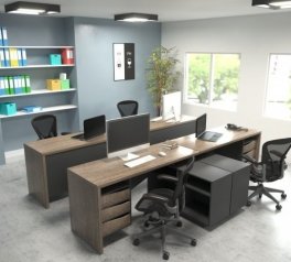 Комп'ютерний стіл Connect 1 Інтарсіо Правий/Лівий Дуб Сонома Трюфель/Антрацит 190 см