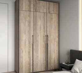 Шкаф с полками Морели R-0015 Рамо 3 дверный дуб гранж песочный 149 см 