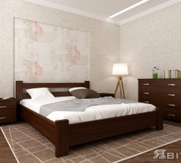 Ліжко двоспальне дерев'яне Явіто Селіна Масив Вільха / Ясен / Дуб 