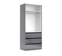 Шафа 2дв 3шх Міромарк Тео 2 дверна графіт 90 см