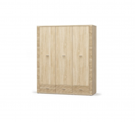 Шкаф 3Д/3Ш Mebel Service Гресс 3 дверный дуб самоа 161 см