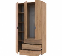 Шафа для одягу Дорос Гелар дуб крафт золотий 3 дверна 116,2 см