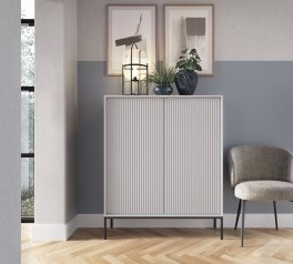 Комод высокий Серый/Черные ножки K104 Nova