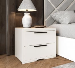 Тумба приліжкова дерев'яна DrevKO Нордон з 2 шухлядами Емаль