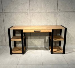 Стіл компютерний LOFT 2-х тумбовий Дуб Сонома / Чорний мат MebliRoMax