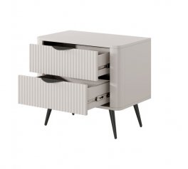 Тумба прикроватная 2S Беж/Черные ножки Lante
