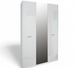 Шкаф 3Д с зеркалом Миромарк Белла 3 дверный белый 138 см